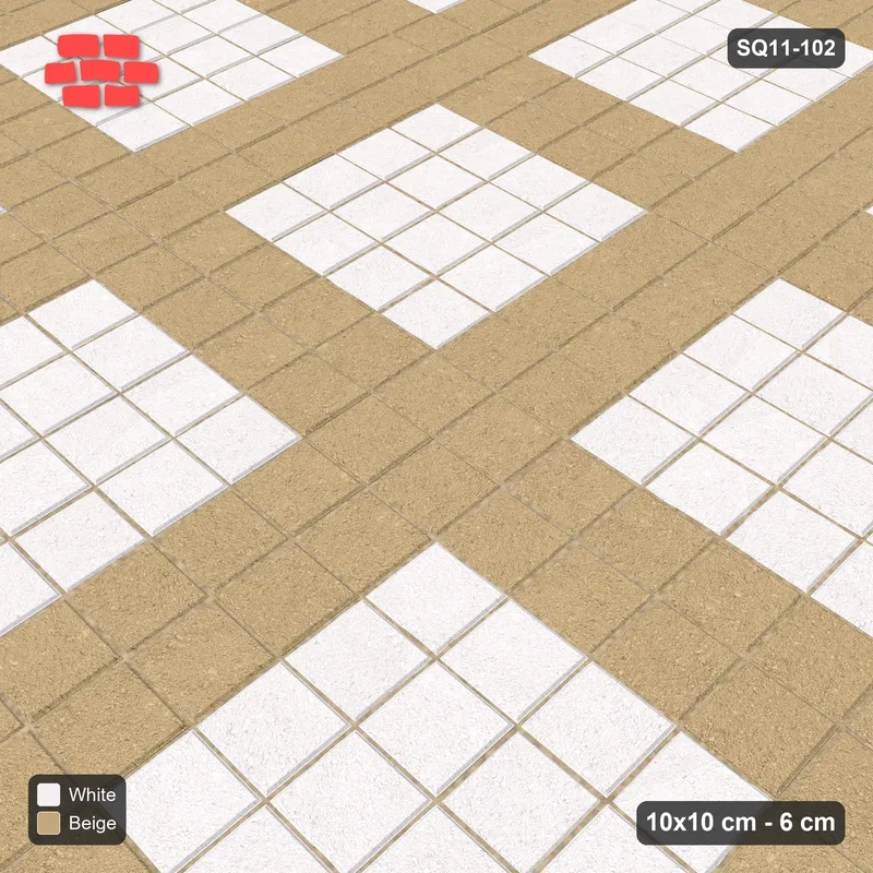Interlock (Pasco) 10x10 cm · SQ11-102 · Plaza Grid Every 3 Cells · Side view