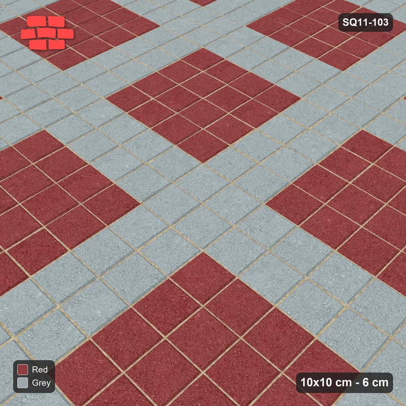 Interlock (Pasco) 10x10 cm · SQ11-103 · Plaza Grid Every 3 Cells · Side view