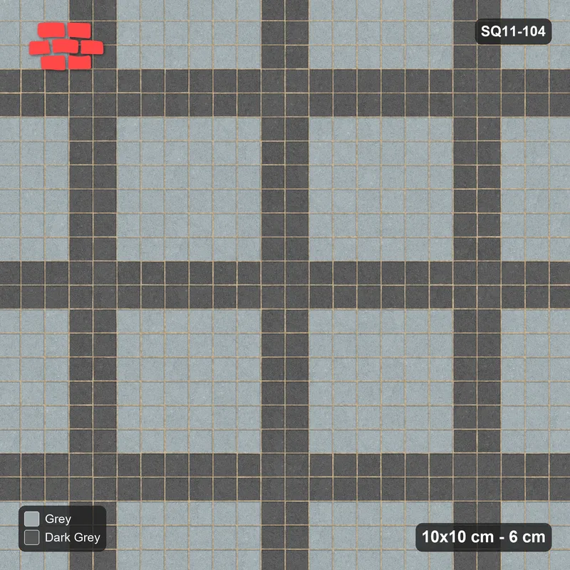 Interlock (Pasco) 10x10 cm · SQ11-104 · Plaza Grid Every 4 Cells · Top view