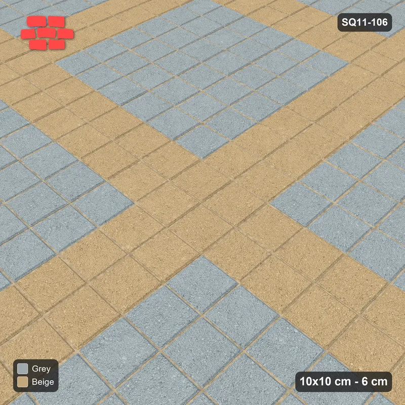 Interlock (Pasco) 10x10 cm · SQ11-106 · Plaza Grid Every 4 Cells · Side view