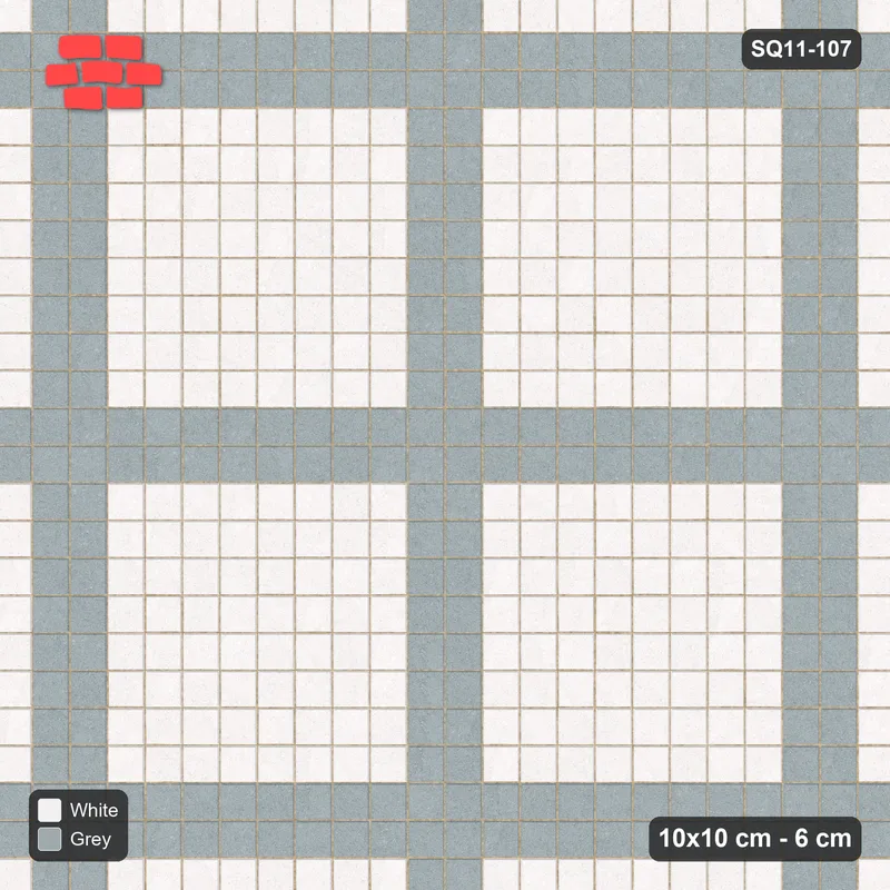 Interlock (Pasco) 10x10 cm · SQ11-107 · Plaza Grid Every 5 Cells · Top view