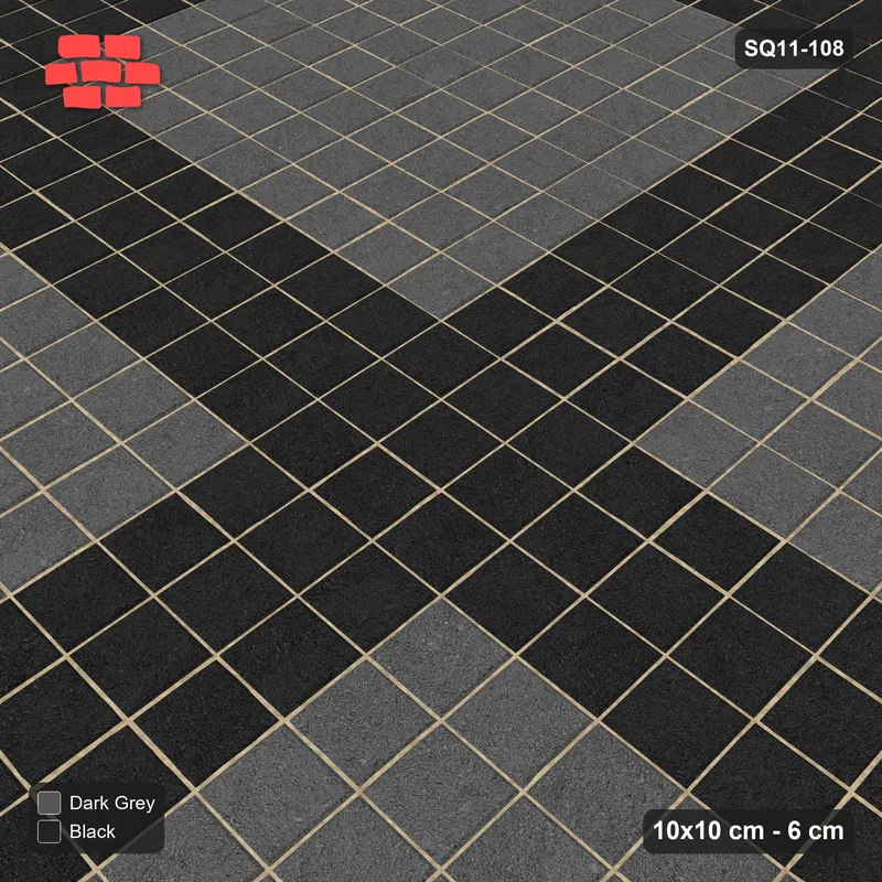 Interlock (Pasco) 10x10 cm · SQ11-108 · Plaza Grid Every 4 Cells · Side view