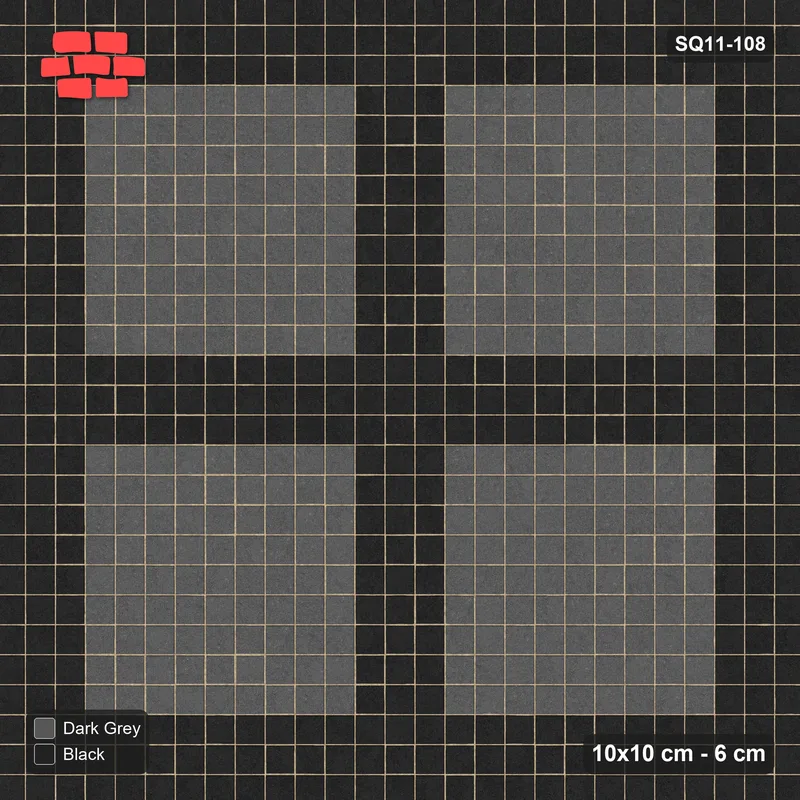 Interlock (Pasco) 10x10 cm · SQ11-108 · Plaza Grid Every 4 Cells · Top view
