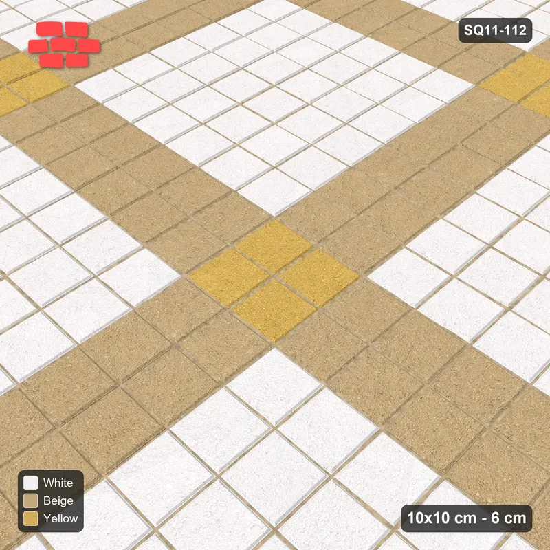 Interlock (Pasco) 10x10 cm · SQ11-112 · Plaza Grid with Corner Accents Every 4 · Side view