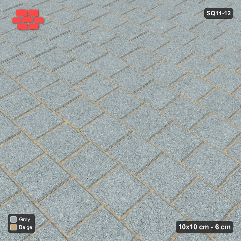 Interlock (Pasco) 10x10 cm · SQ11-12 · Running Bond in Kerb Frame · Side view