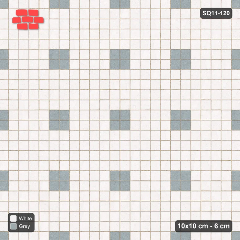 Interlock (Pasco) 10x10 cm · SQ11-120 · Accent Squares Every 3 Cells · Top view