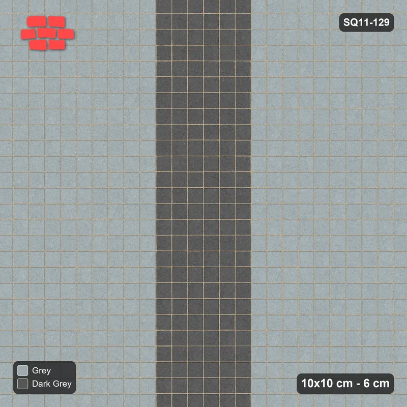 Interlock (Pasco) 10x10 cm · SQ11-129 · Vertical Centre Band · Top view