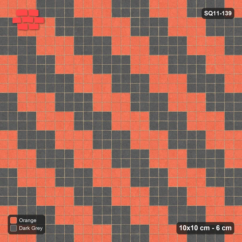 Interlock (Pasco) 10x10 cm · SQ11-139 · Rising Staircase Bands · Top view