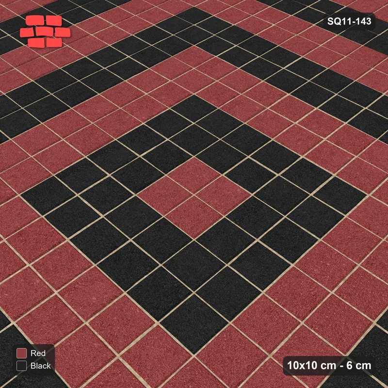 Interlock (Pasco) 10x10 cm · SQ11-143 · Concentric Square Rings · Side view