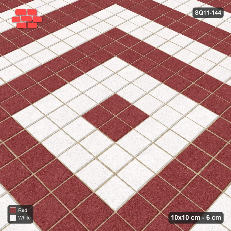 Interlock (Pasco) 10x10 cm · SQ11-144 · Concentric Square Rings · Side view