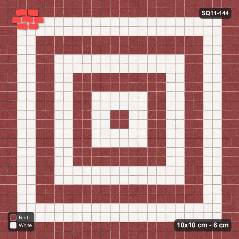 Interlock (Pasco) 10x10 cm · SQ11-144 · Concentric Square Rings · Top view