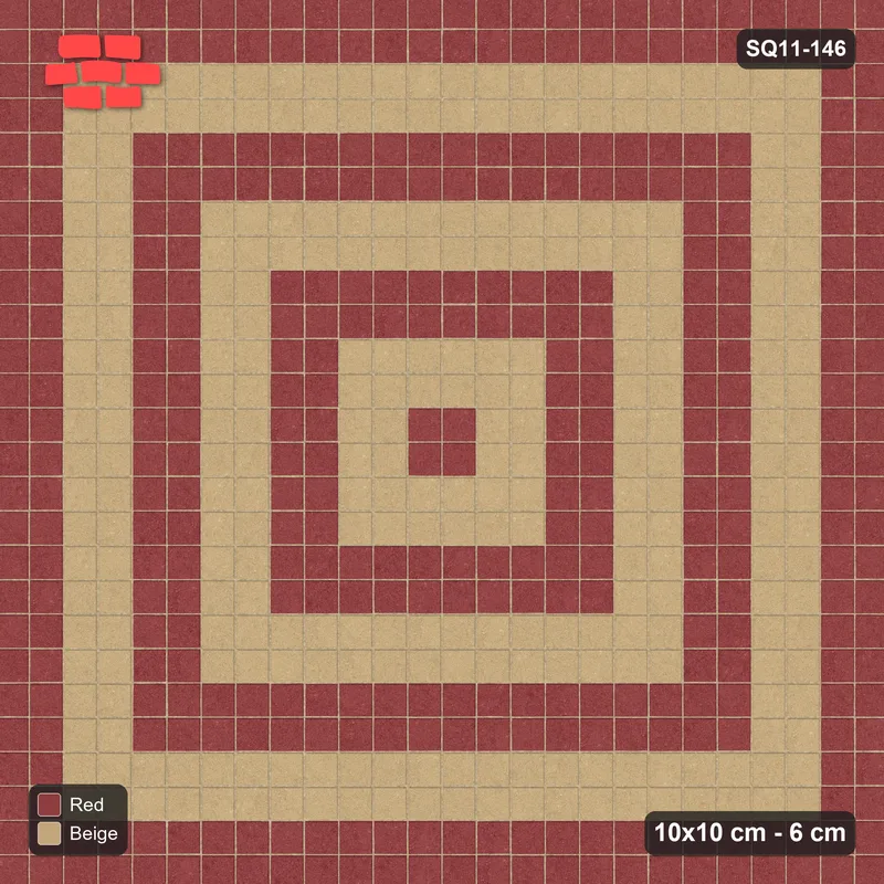 Interlock (Pasco) 10x10 cm · SQ11-146 · Concentric Square Rings · Top view
