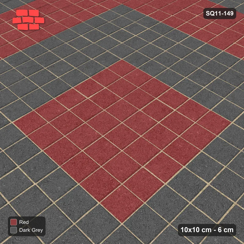Interlock (Pasco) 10x10 cm · SQ11-149 · Concentric Square Rings · Side view