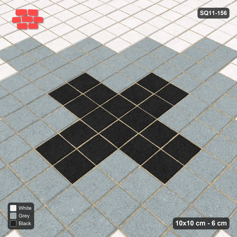 Interlock (Pasco) 10x10 cm · SQ11-156 · Central Diamond Medallion · Side view