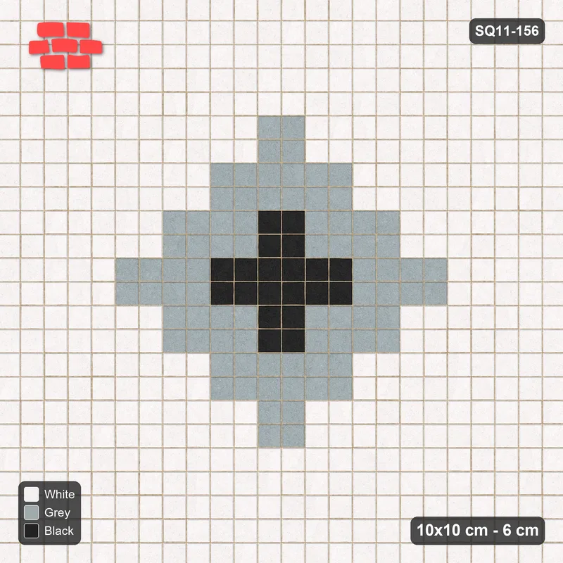 Interlock (Pasco) 10x10 cm · SQ11-156 · Central Diamond Medallion · Top view
