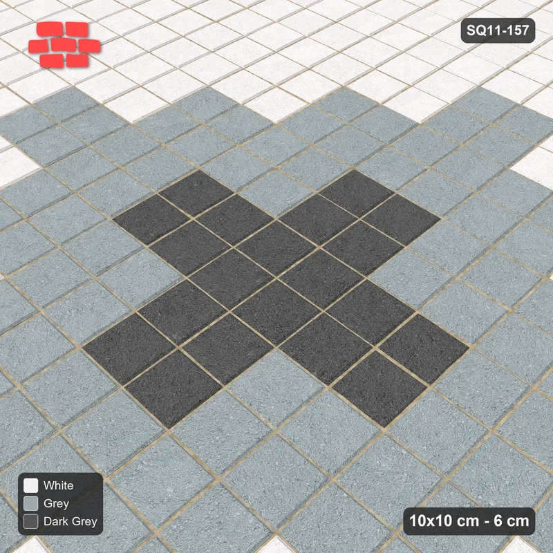 Interlock (Pasco) 10x10 cm · SQ11-157 · Central Diamond Medallion · Side view