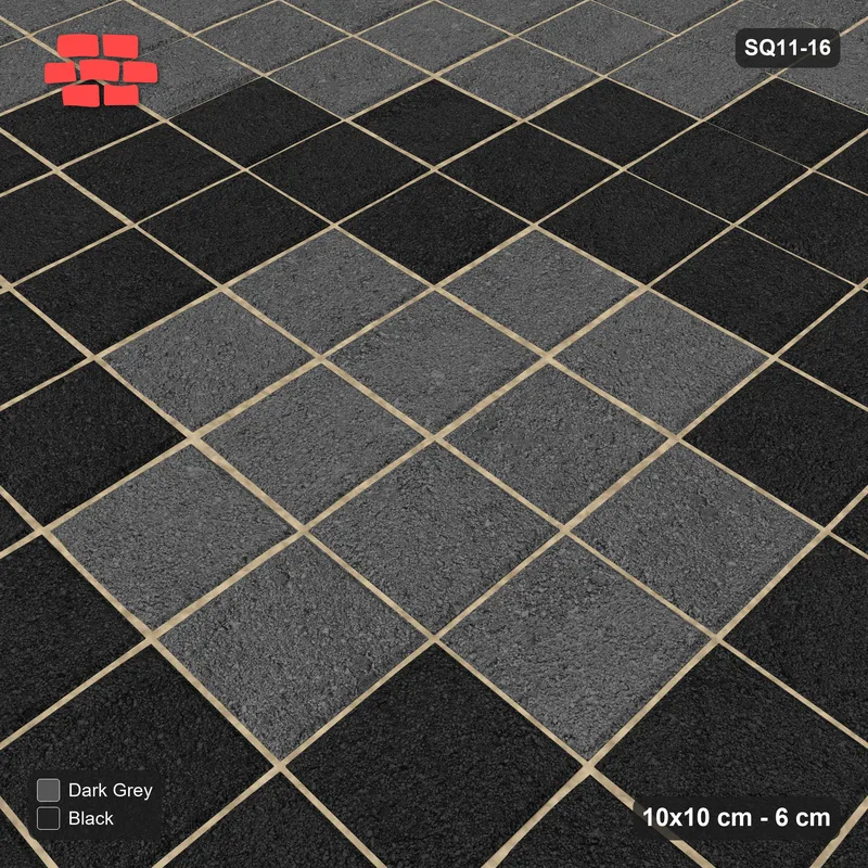 Interlock (Pasco) 10x10 cm · SQ11-16 · Diamond Mosaic · Side view