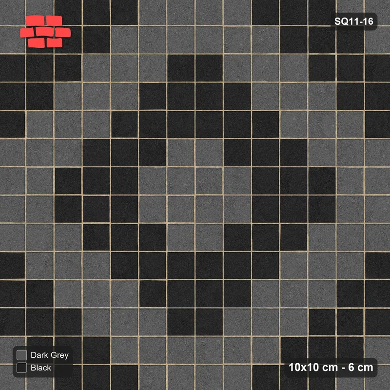Interlock (Pasco) 10x10 cm · SQ11-16 · Diamond Mosaic · Top view