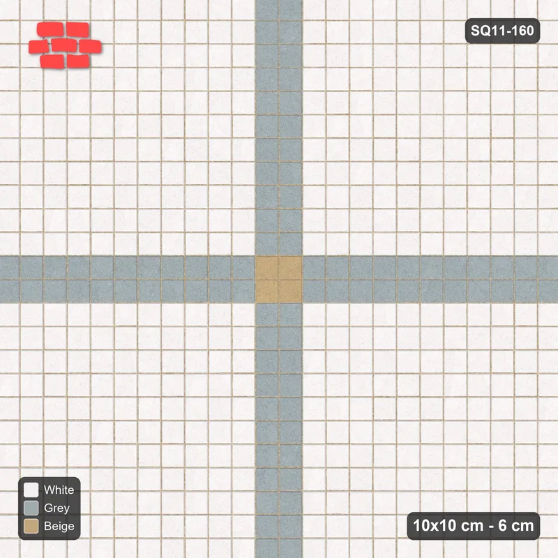 Interlock (Pasco) 10x10 cm · SQ11-160 · Cross Feature · Top view