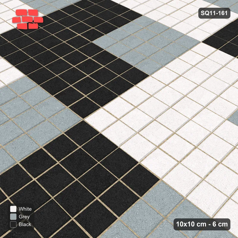 Interlock (Pasco) 10x10 cm · SQ11-161 · Quadrant Medallion Tiles · Side view