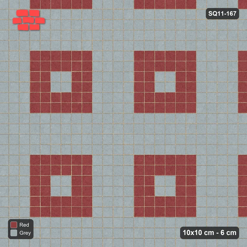 Interlock (Pasco) 10x10 cm · SQ11-167 · Square Medallion Tiles · Top view