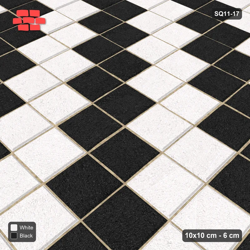 Interlock (Pasco) 10x10 cm · SQ11-17 · Diagonal Stripe Mosaic · Side view