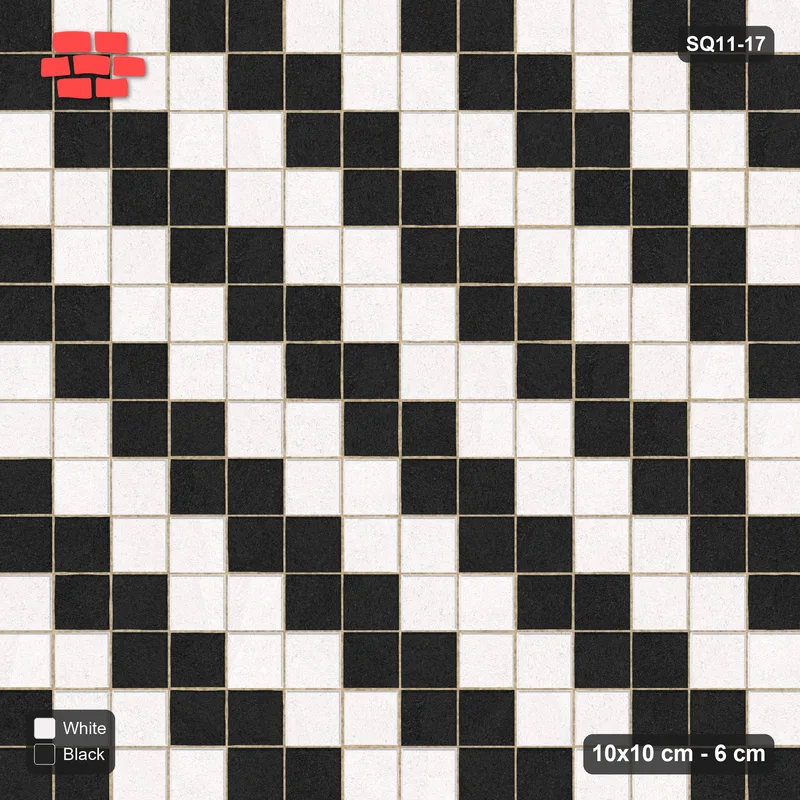 Interlock (Pasco) 10x10 cm · SQ11-17 · Diagonal Stripe Mosaic · Top view