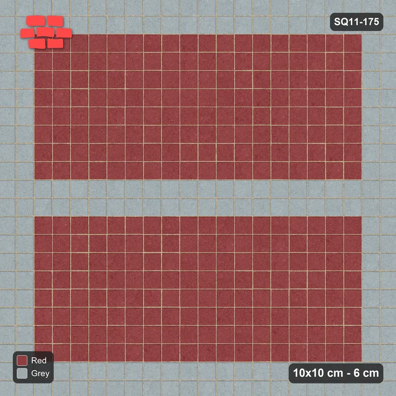 Interlock (Pasco) 10x10 cm · SQ11-175 · 20 cm Border with Centre Band Field · Top view