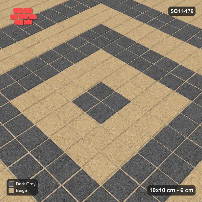 Interlock (Pasco) 10x10 cm · SQ11-176 · 20 cm Border with Rings Field · Side view