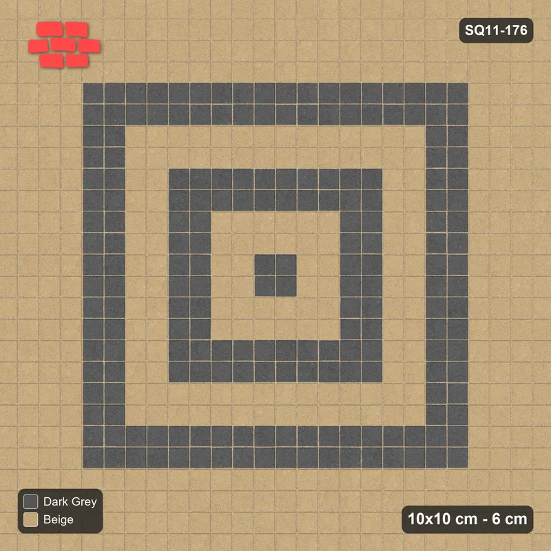 Interlock (Pasco) 10x10 cm · SQ11-176 · 20 cm Border with Rings Field · Top view