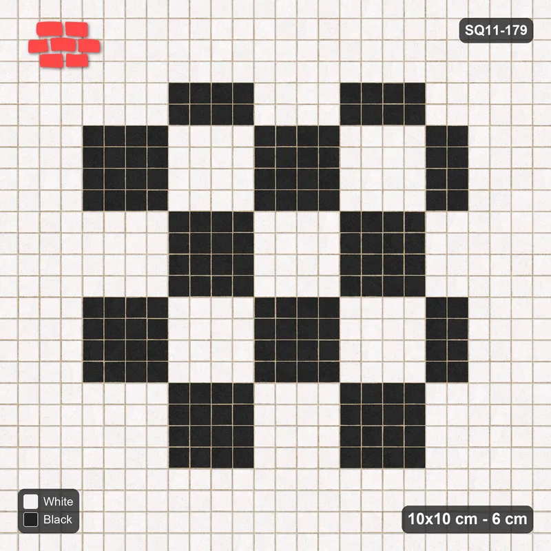 Interlock (Pasco) 10x10 cm · SQ11-179 · 40 cm Border with Large Checker Field · Top view