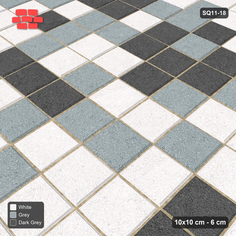 Interlock (Pasco) 10x10 cm · SQ11-18 · Tonal Blend Stack Bond · Side view