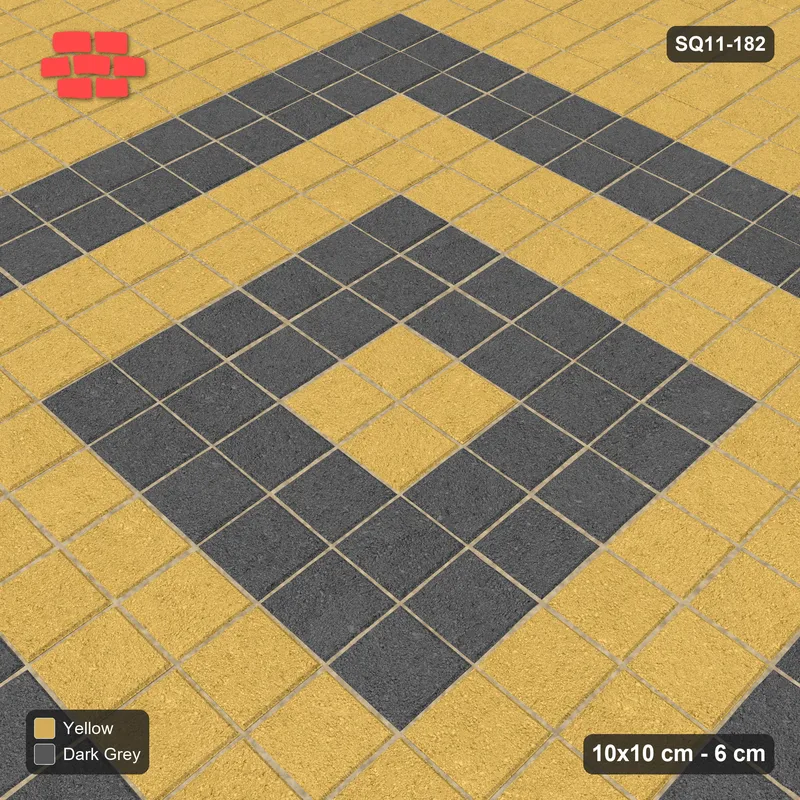 Interlock (Pasco) 10x10 cm · SQ11-182 · 40 cm Border with Rings Field · Side view