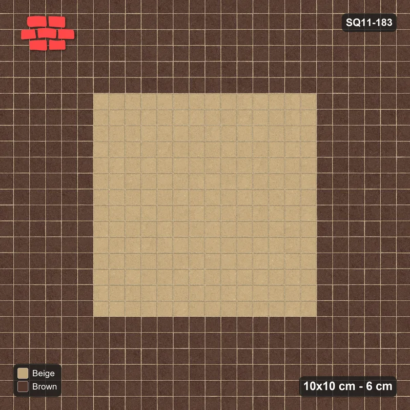 Interlock (Pasco) 10x10 cm · SQ11-183 · 60 cm Border with Plain Field · Top view