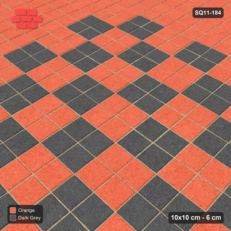 Interlock (Pasco) 10x10 cm · SQ11-184 · 60 cm Border with Checker Field · Side view