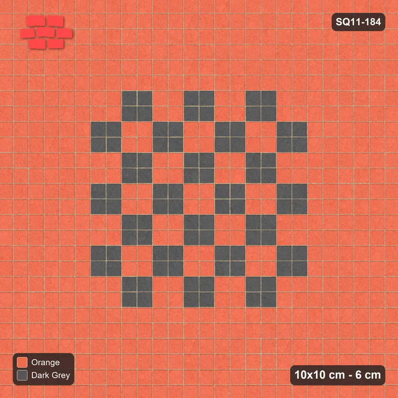 Interlock (Pasco) 10x10 cm · SQ11-184 · 60 cm Border with Checker Field · Top view