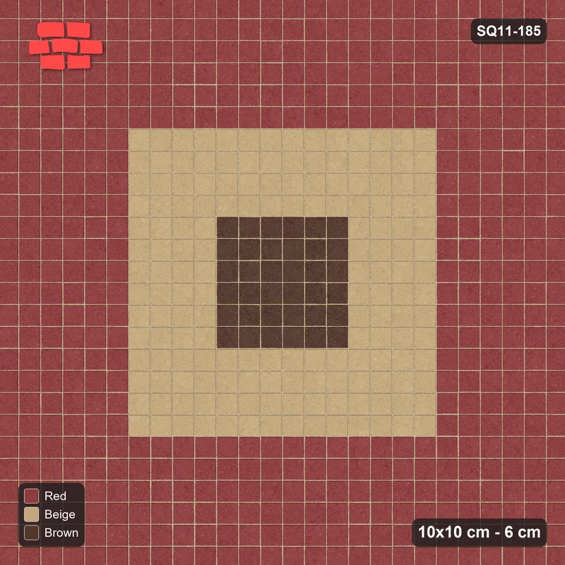 Interlock (Pasco) 10x10 cm · SQ11-185 · 60 cm Border with Medallion Field · Top view