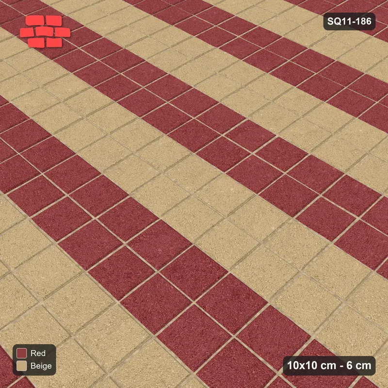 Interlock (Pasco) 10x10 cm · SQ11-186 · 10 cm Border with Course Stripes Field · Side view