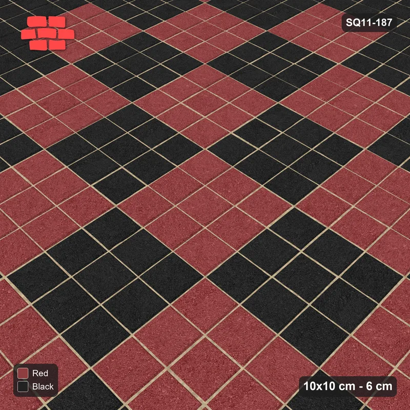Interlock (Pasco) 10x10 cm · SQ11-187 · 30 cm Border with Checker Field · Side view
