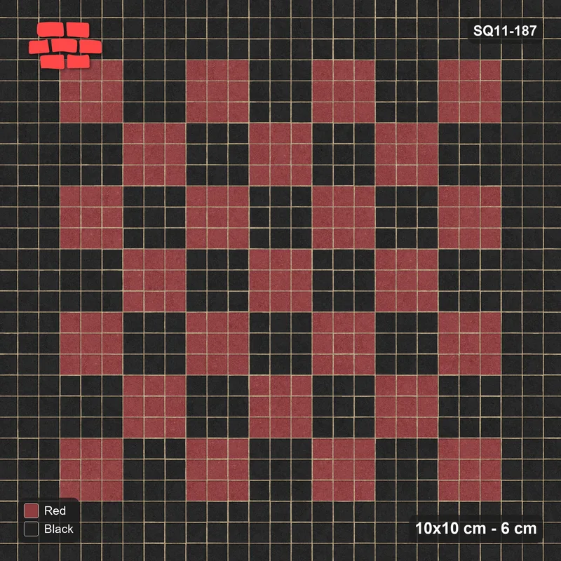 Interlock (Pasco) 10x10 cm · SQ11-187 · 30 cm Border with Checker Field · Top view