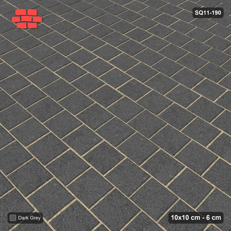 Interlock (Pasco) 10x10 cm · SQ11-190 · Running Bond, Half Offset · Side view