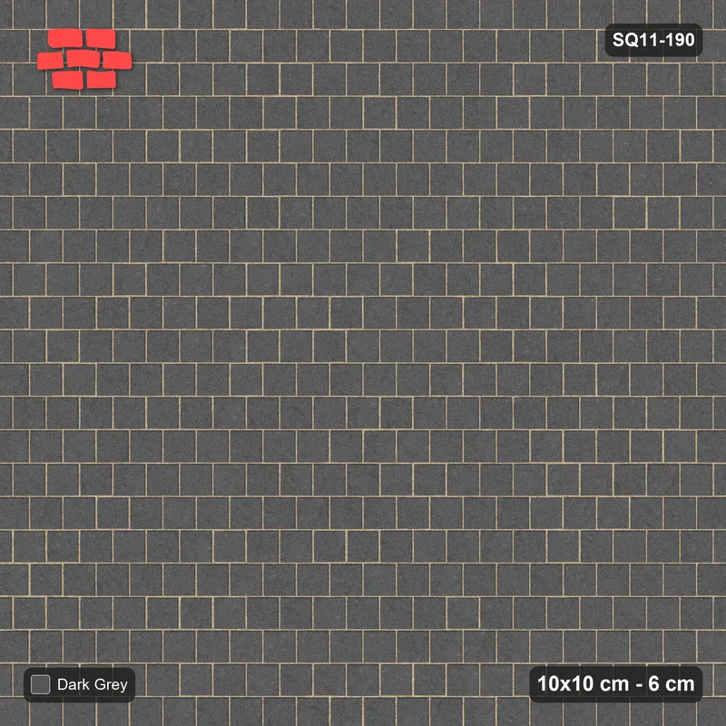 Interlock (Pasco) 10x10 cm · SQ11-190 · Running Bond, Half Offset · Top view