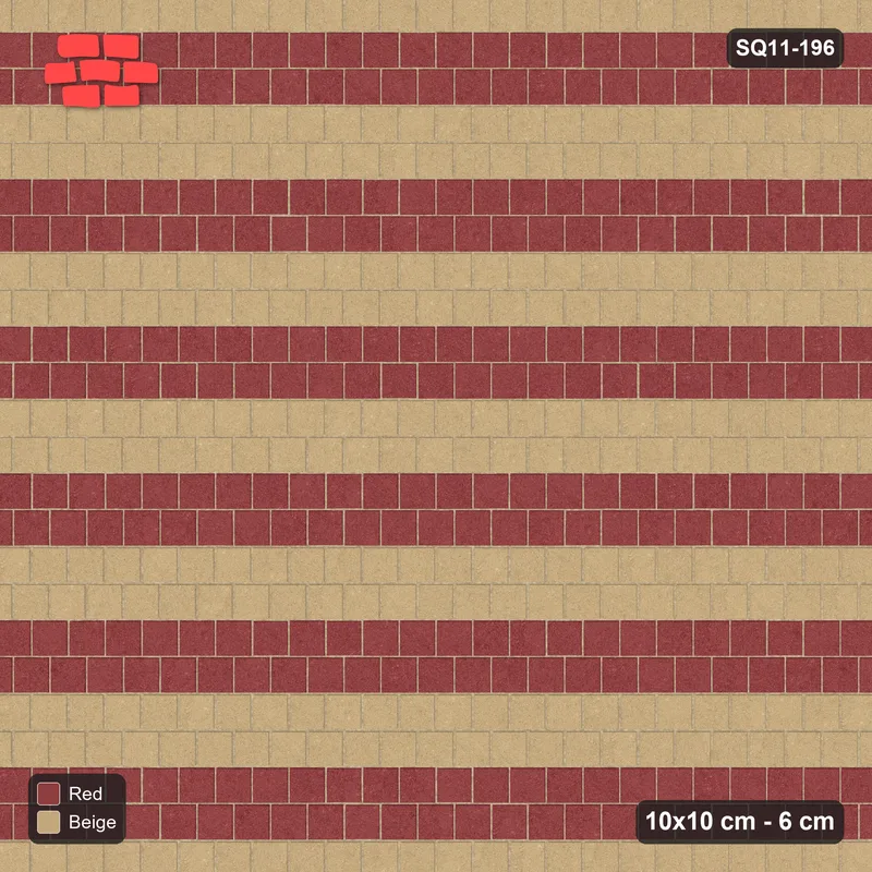 Interlock (Pasco) 10x10 cm · SQ11-196 · Running Bond Alternate Courses · Top view