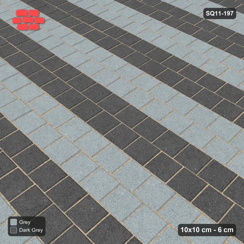 Interlock (Pasco) 10x10 cm · SQ11-197 · Running Bond Alternate Courses · Side view