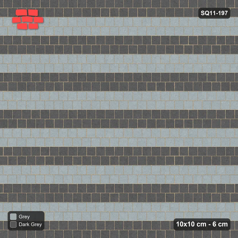 Interlock (Pasco) 10x10 cm · SQ11-197 · Running Bond Alternate Courses · Top view