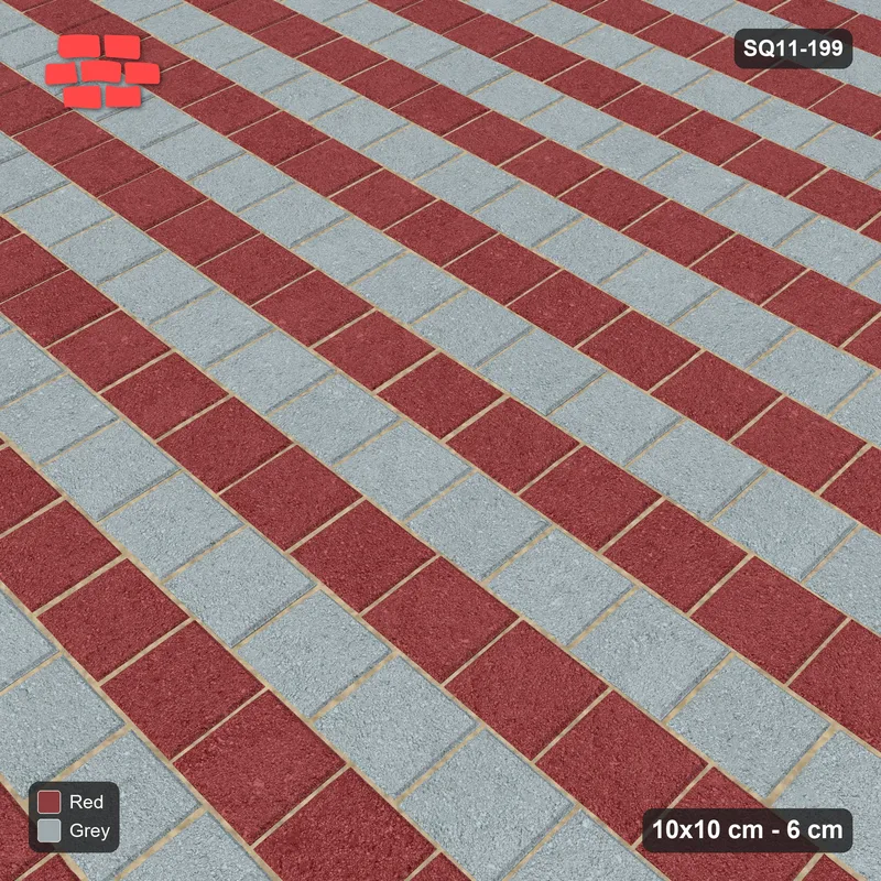 Interlock (Pasco) 10x10 cm · SQ11-199 · Running Bond Alternate Courses · Side view