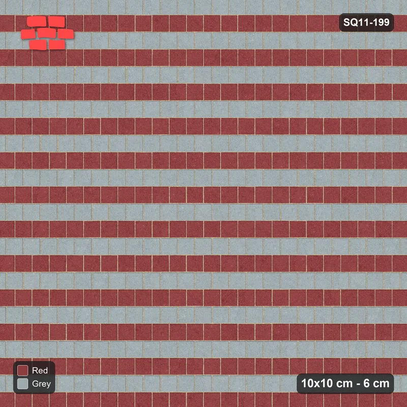 Interlock (Pasco) 10x10 cm · SQ11-199 · Running Bond Alternate Courses · Top view