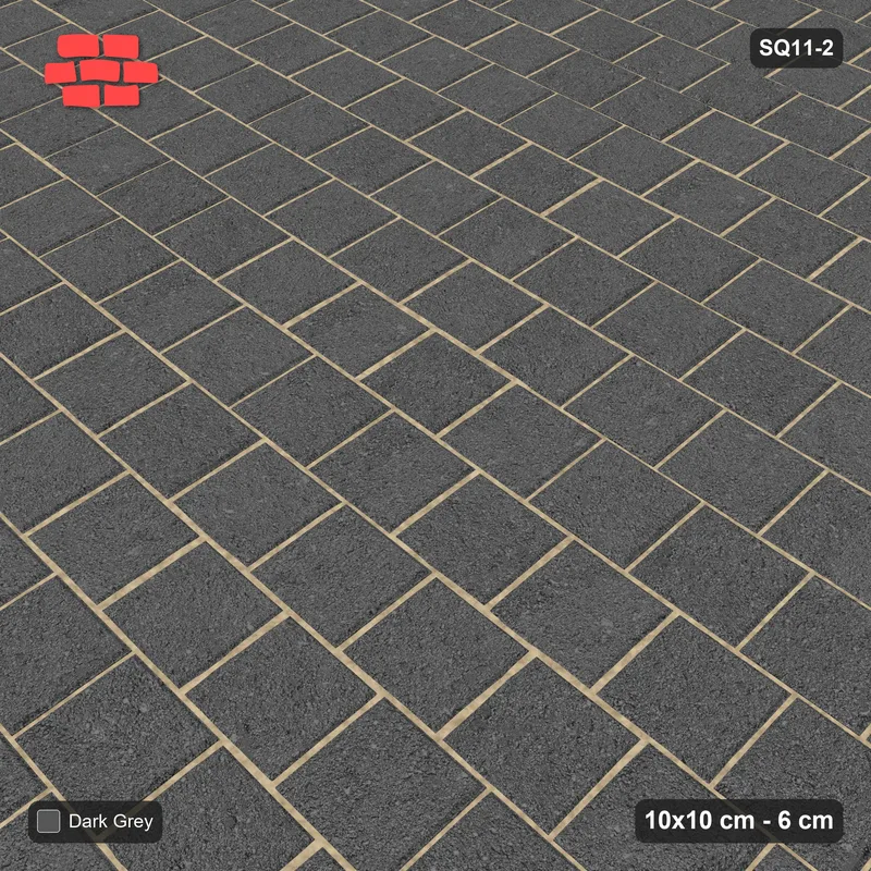 Interlock (Pasco) 10x10 cm · SQ11-2 · Running Bond · Side view