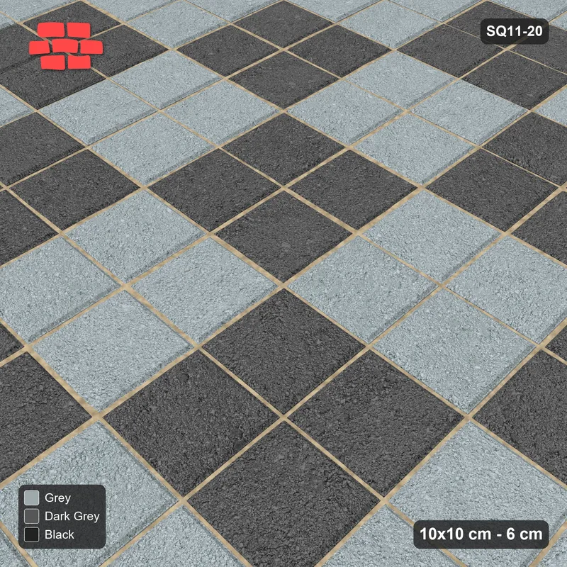 Interlock (Pasco) 10x10 cm · SQ11-20 · Framed Checkerboard · Side view