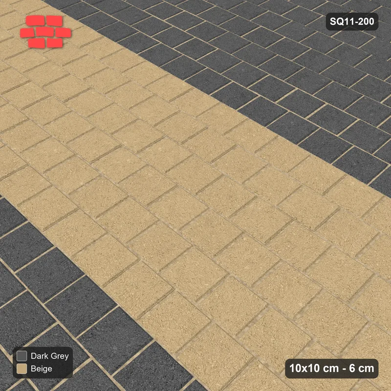 Interlock (Pasco) 10x10 cm · SQ11-200 · Running Bond Feature Band · Side view